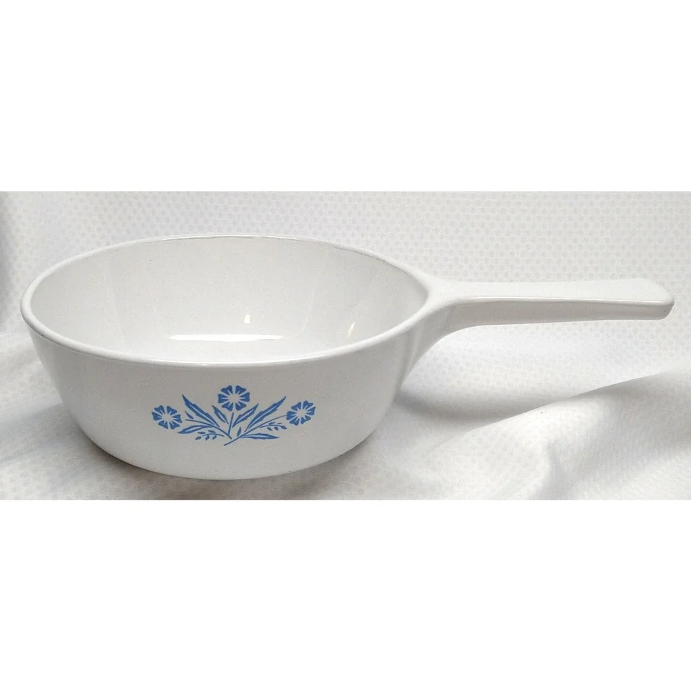 CorningWare Blue Cornflower 1 Pint P-83-B Skillets Set 2 Saucepans Vintage 1970s